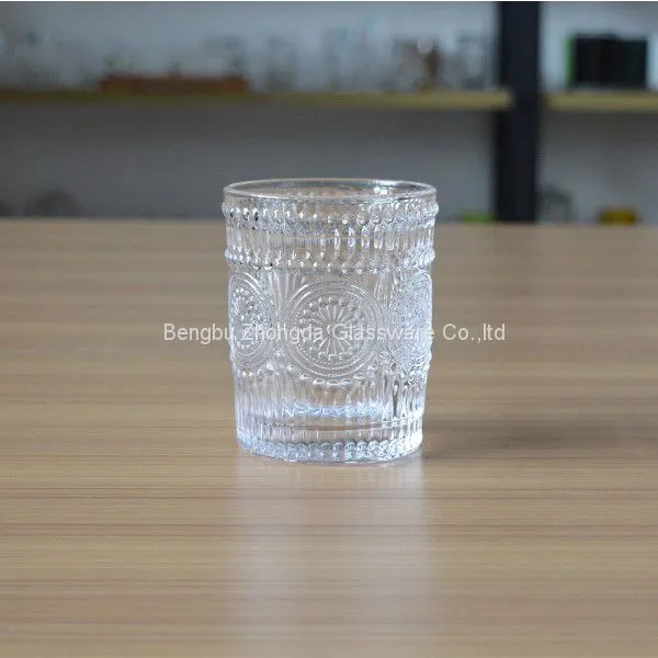 Drinking Wine Stemless Emboss Whisky Glass Tumbler