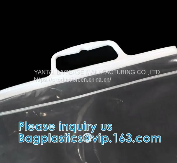Customized Printing and Size Rigid Snap Handle Bag/rigid Handle Plastic Bag/handle Polybag,rigid Snap Loop Handle Plasti photo-4