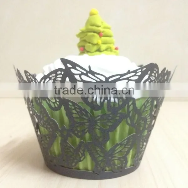 Custom Paper Wholesale Wedding Cupcake Wrapper Laser Cut photo-5