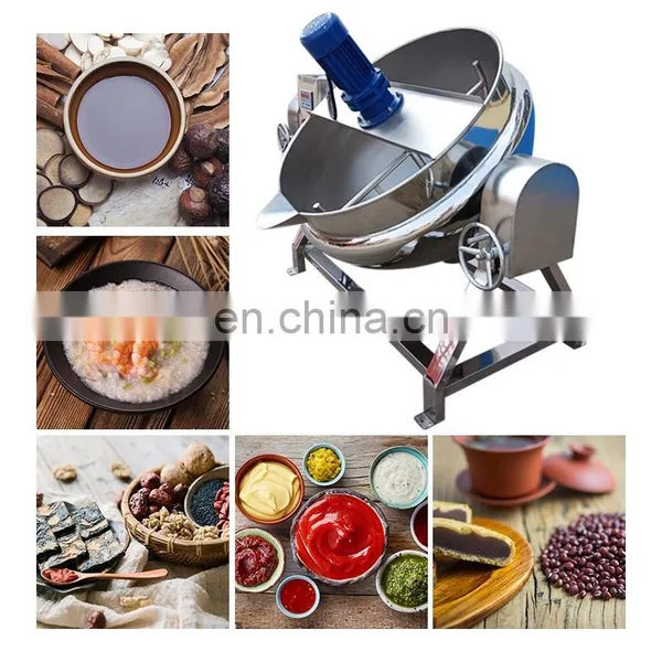 Vacuum Food Machine Mixer 100 Gas Heat Commercial Electric 200 Liter Jacketed Cook Steam Kettle With Agitator photo-5
