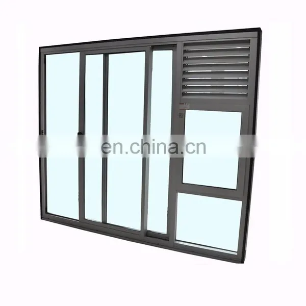 Professional Manufacturer Prefabricated Pivot Shed Door Storefront Alloy Frame Screen Glass Aluminum Sliding Door With Lattice