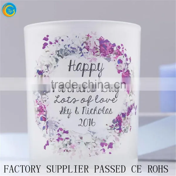 Floral Printed Glass Votive Personalised Wedding Patterned Candle Holder Set photo-3