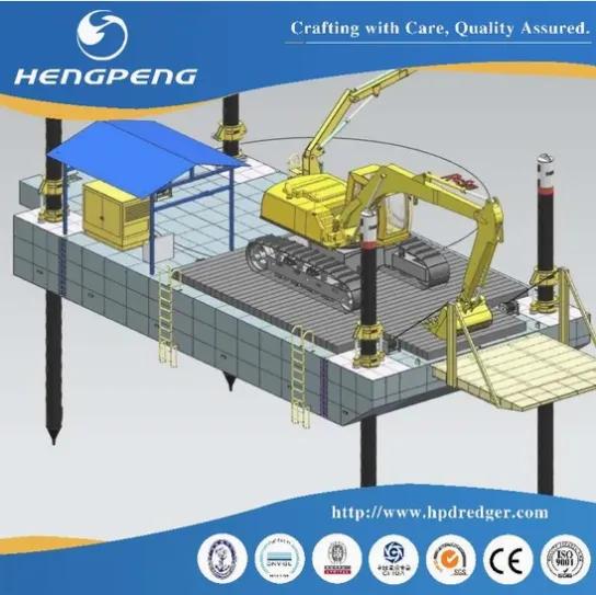 Modular Pontoon Excavator Transportation Carrier Barge/Floating Working Platform/Cargo Deck Barge Support Excavator Operate Dredging in Inland River Lake photo-2