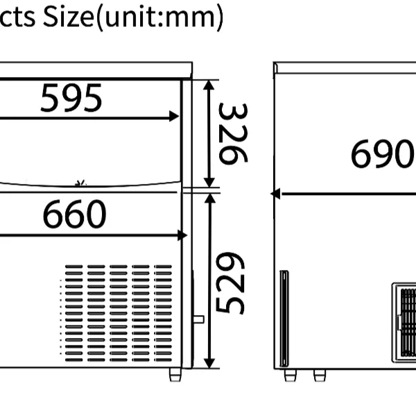 Ice Machine- Cube, Bin Capacity: 130kgs, Commercial photo-2