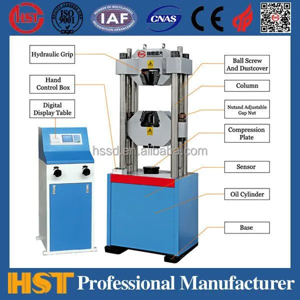 HST 120T 1200kN Digital Display Hydraulic Universal Testing Machine 1200KN 6 Columns Frame Tensile Space:930mm HST WE-1200D photo-6