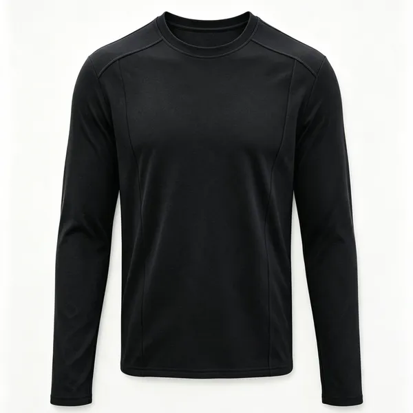 Men's Tight Long-sleeved T-shirt With Round Neck for Fitness Training photo-2
