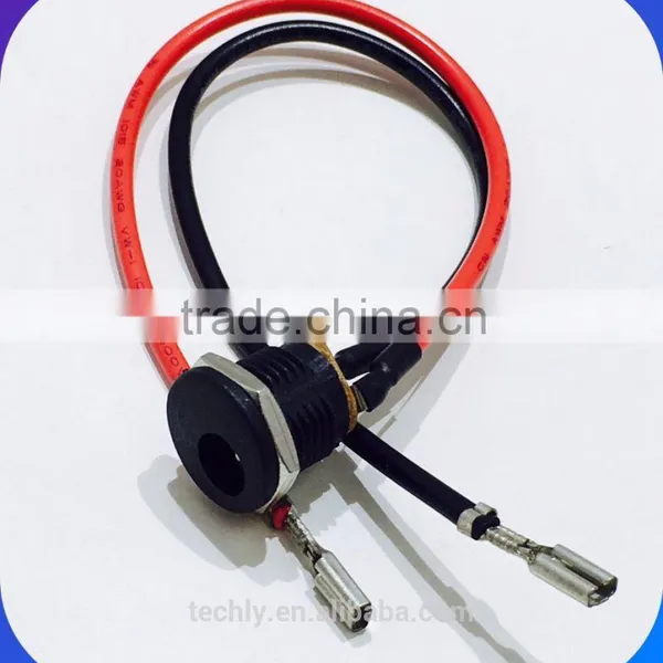 Custom 5.5x2.1mm 2PIn Female Mount Power Jack Socket To 0.8mm Tab Wire Harness photo-4