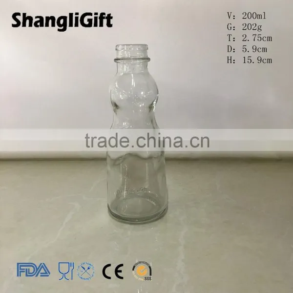 Hotsale Cheap 200ml Food Grade Glass Hot Sauce Bottle With Plastic Lids