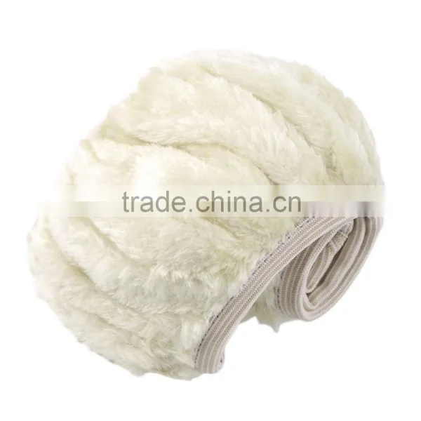 Charm Warm Long Wool Fur Plush Car Steering Wheel Cover Woolen Car Handbrake Accessory photo-6