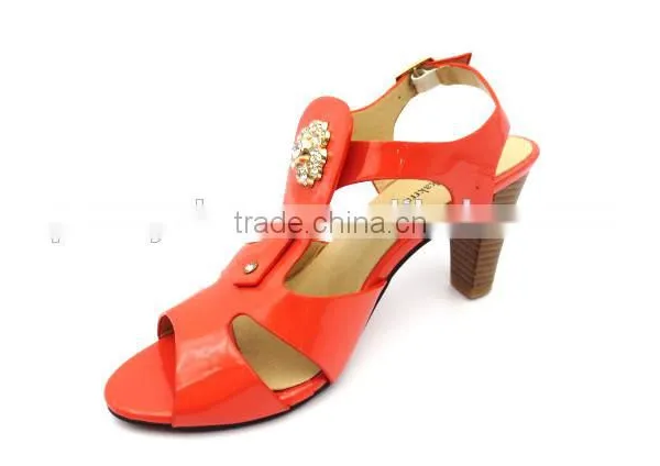 New High Heel Slingback Lady Elegant Office Sandals With Golden Button photo-4