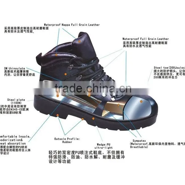 Natural Rubber Sole Safety Boots Steel Toe Cap Steel Midsole Safety Shoes 8075 photo-6