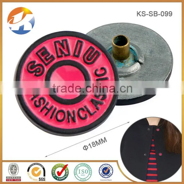 China Black And Red Round Bulk Metal Buttons