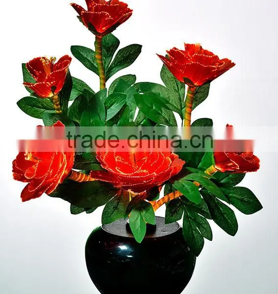 Whole Sale LED Fiber Optic Rose Flowers in Red Color /LED Fiber Optic Flower Light in Different Style for Good Sale photo-6
