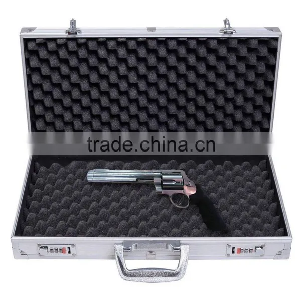 18.5" Aluminum Framed Locking Gun Pistol HandGun Lock Box Hard Storage Carry Case photo-6