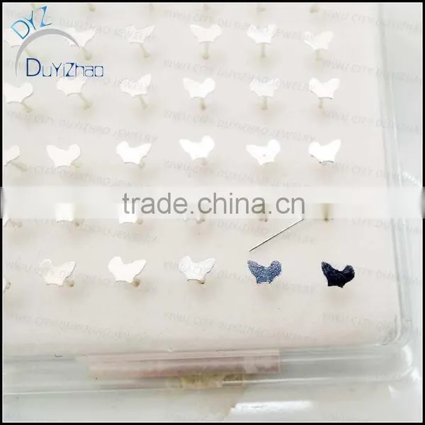 Gold Map Shape Sterling Silver Nose Pins photo-4