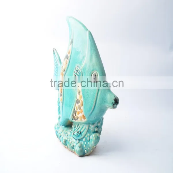 Porcelain Ceramic Table Decoration of Fish Statue photo-3