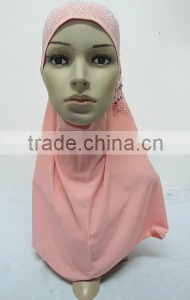 H283 New Style One Piece Hijab With Handmade Chains and Beadings photo-3