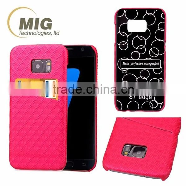 Diamond Pattern Oil Side Skin Leather PC Hard Case With Card Slot for IPhone 6S 4.7 5.5 Phone Case photo-3