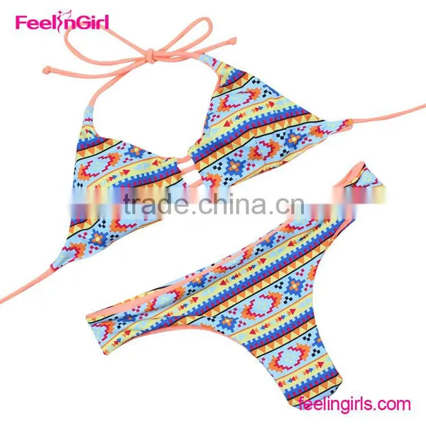 Latest Sexy Girls Two Pieces Halter Brazilian Swimwear photo-4