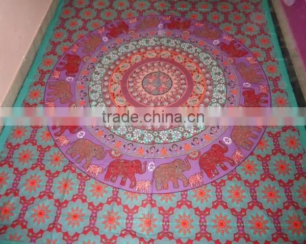 Circle Round Printed Elephant Tapestries photo-2