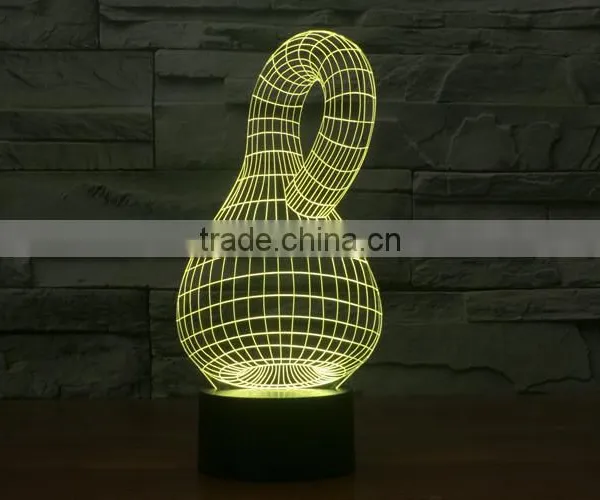 Calabash Shape 3d Optical Illusion Acrylic Led Night Light Lamp Touch Control + Battery Operated Christmas Led Lights photo-4