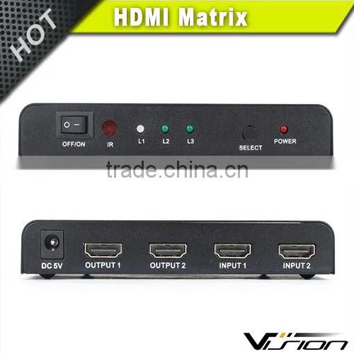 Vision High Speed Gold Plated 1080p 2x2 HDMI Switch Splitter photo-2