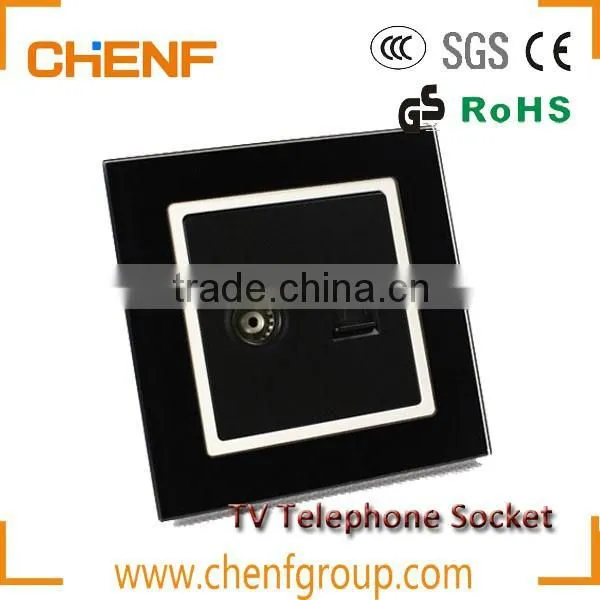 Hot Sell Cheaper Tempered Glass Telephone and TV Outlet Wall Socket 86mm photo-6