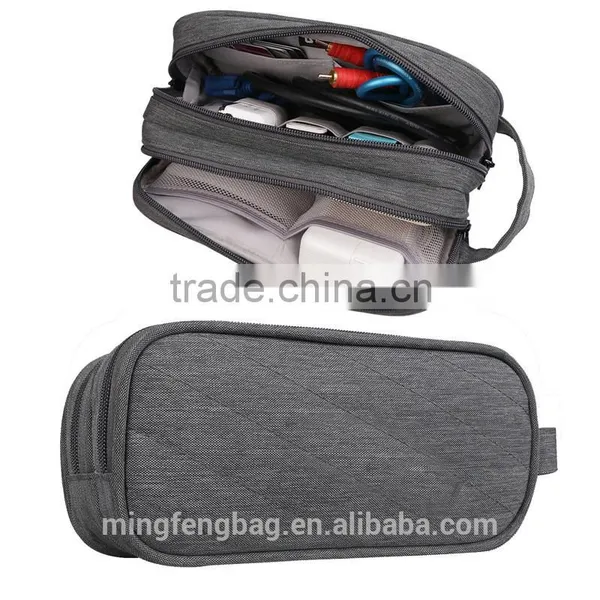 Universal Charger Carry Case / Electronics Accessories Travel Organizer Bag (Medium, Grey) photo-2