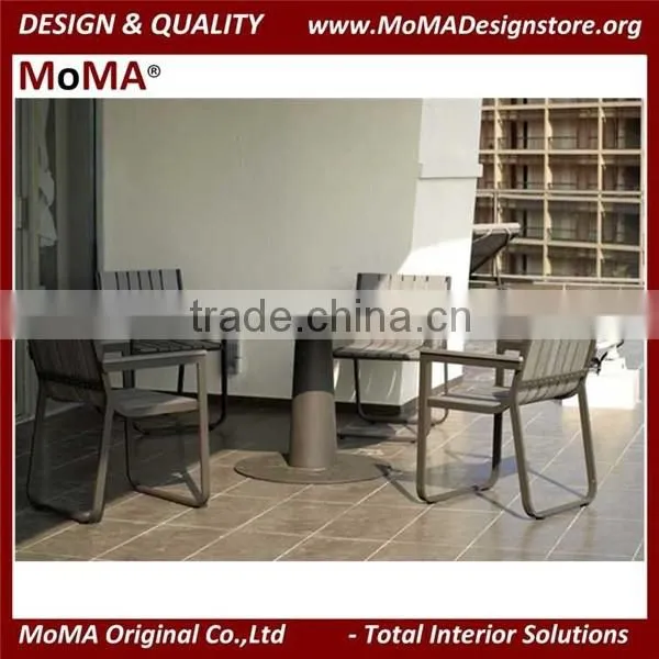 Outdoor Furniture Wholesale Restaurant Furniture Outdoor Leisure Painted Grey Aluminum Dining Table And Chairs