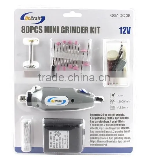 DCCRAFT DC-3B 12v 80Pcs Rotary Tool And Accessory Set
