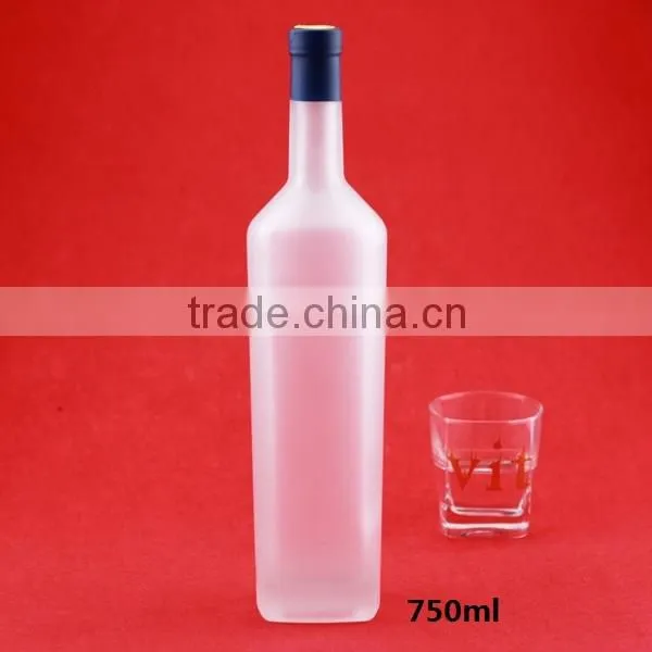 High Search Rubber Cap and Capsules Bottle Frosted Wooden Cap Bottles Alcohol Bottle 500ml Leopard Grain photo-2