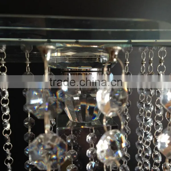 Clear Crystal Flower Stand With Crystal Pendant Wedding Centerpieces Home Decor R-3044 photo-3