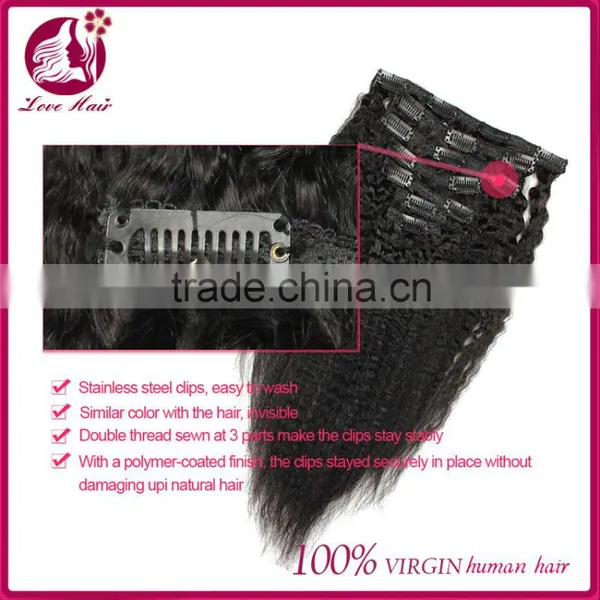 7A Clip In Human Hair Extensions Brazilian Virgin Italian Yaki Kinky Straight Clip In Hair Extensions Love Hair Products photo-4