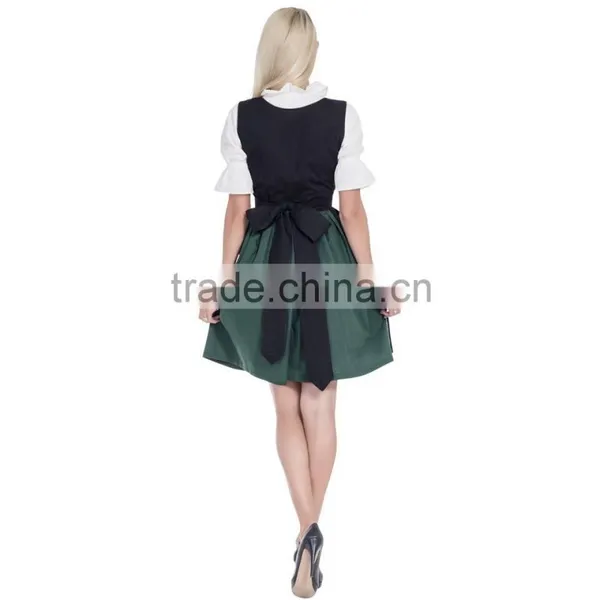 Black and Green Classical Dirndl Trachten German Oktoberfest Bavarian Traditional Dirndl For Women
