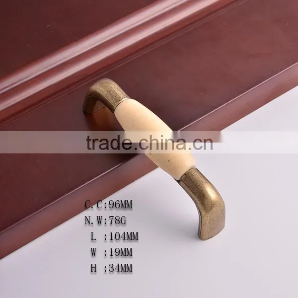 Antique Bronze Copper Zinc Alloy Furniture Hardware Cabinet Kitchen Ceramic Pull Handles Customized Drawer Knobs photo-2