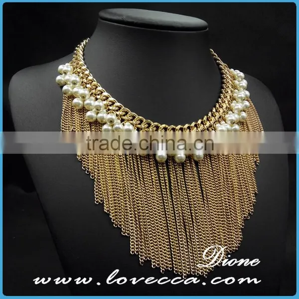 Italy Designs Wholesale Women Exaggerate Rose Gold Necklaces Collar Chain photo-3