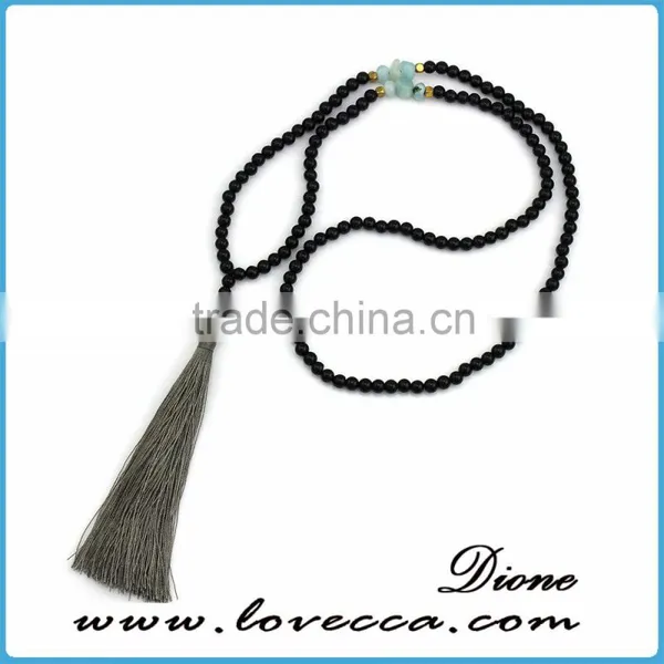 Charms Antique Wooden Beads Tassel Necklace for Lady photo-3