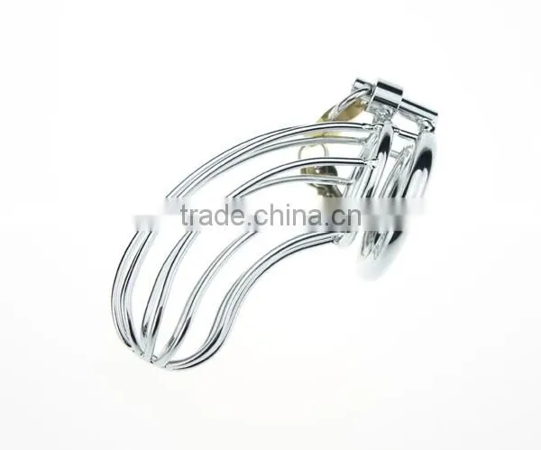 Girls Lock The Steel Anal Lock Penis Ring Sex Toy Chastity Cock Cage photo-3