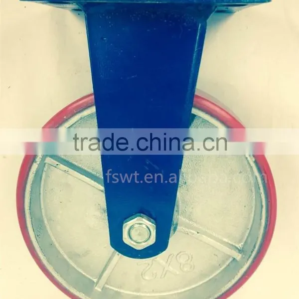4-12 Inch Heavy Duty PU Wheel Swivel Hardware Caster With Brake photo-4
