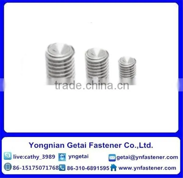 Slotted Set Screw with dog /flat/cone/ cup point DIN438/427 Zinc Plated/Black/Plain