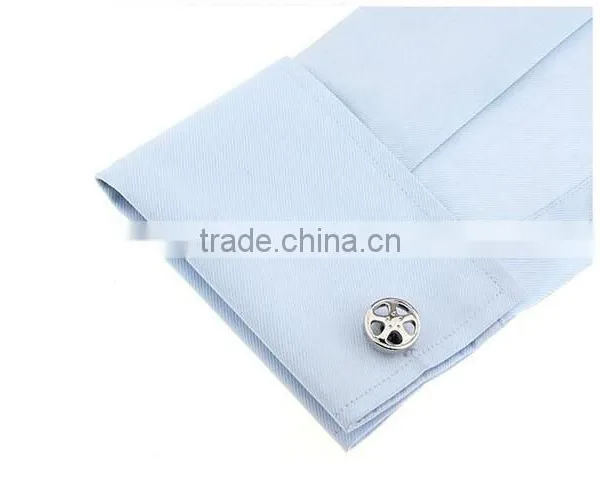 Novelty Silver Jewelry Cooper Steering Wheel Cufflinks photo-5