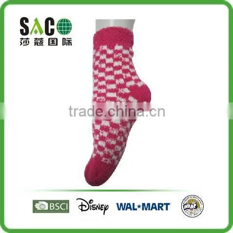 Fashion Warm Fluffy Small Block Colourful Women Socks photo-2