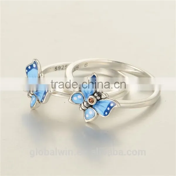 2015 Fine New Model Jewelry Finger 925 Silver Ring With Butterfly photo-3