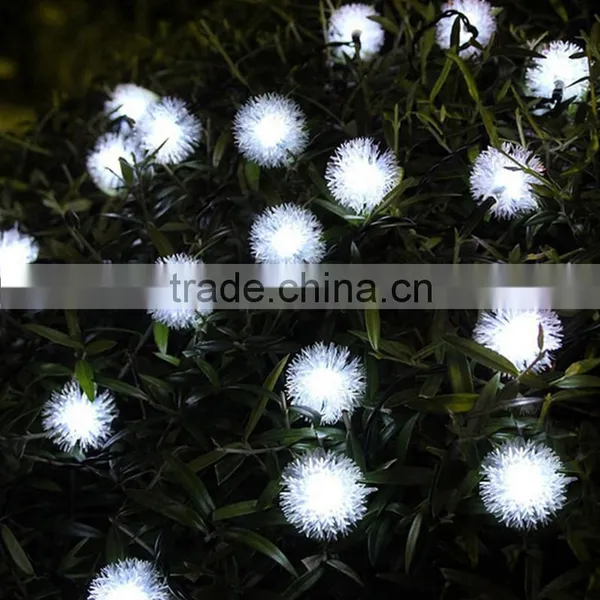 Christmas Rechargeable 30LED Plush Ball Solar Festival Lights photo-3