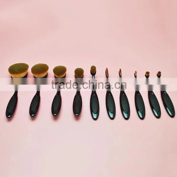 10pcs Kinds of Oval Makeup Brush Set photo-3