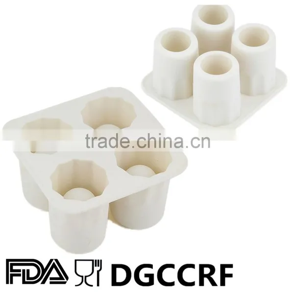 4 Cups Silicone Rubber Shot Glass Silicone Ice Cup Mold photo-2