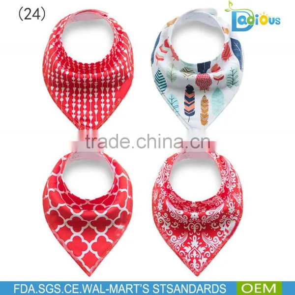 Colorful Baby Bandana Bibs Unisex 4 Pack Absorbent Cute Baby Bibs photo-5