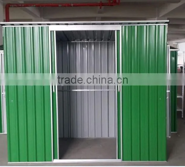 Outdoor DIY Product Sloping Roof Sliding Door Metal Green Sheds With Low Price photo-4