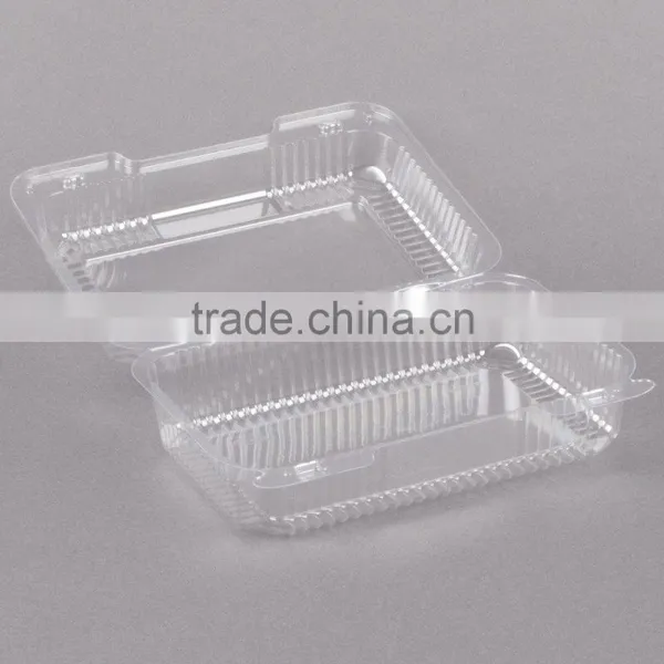 OPS Plastic Clear Clamshell Cake Container With Dome Hinged Lid Cheap Price photo-2