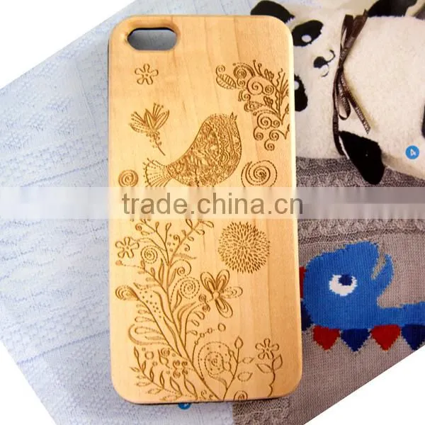 Engraving Custom Pattern Wood Phone Cover Bamboo Mobile Phone Case for IPhone 5S SE photo-3